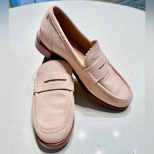 Cole Haan Pink Suede Penny Loafers